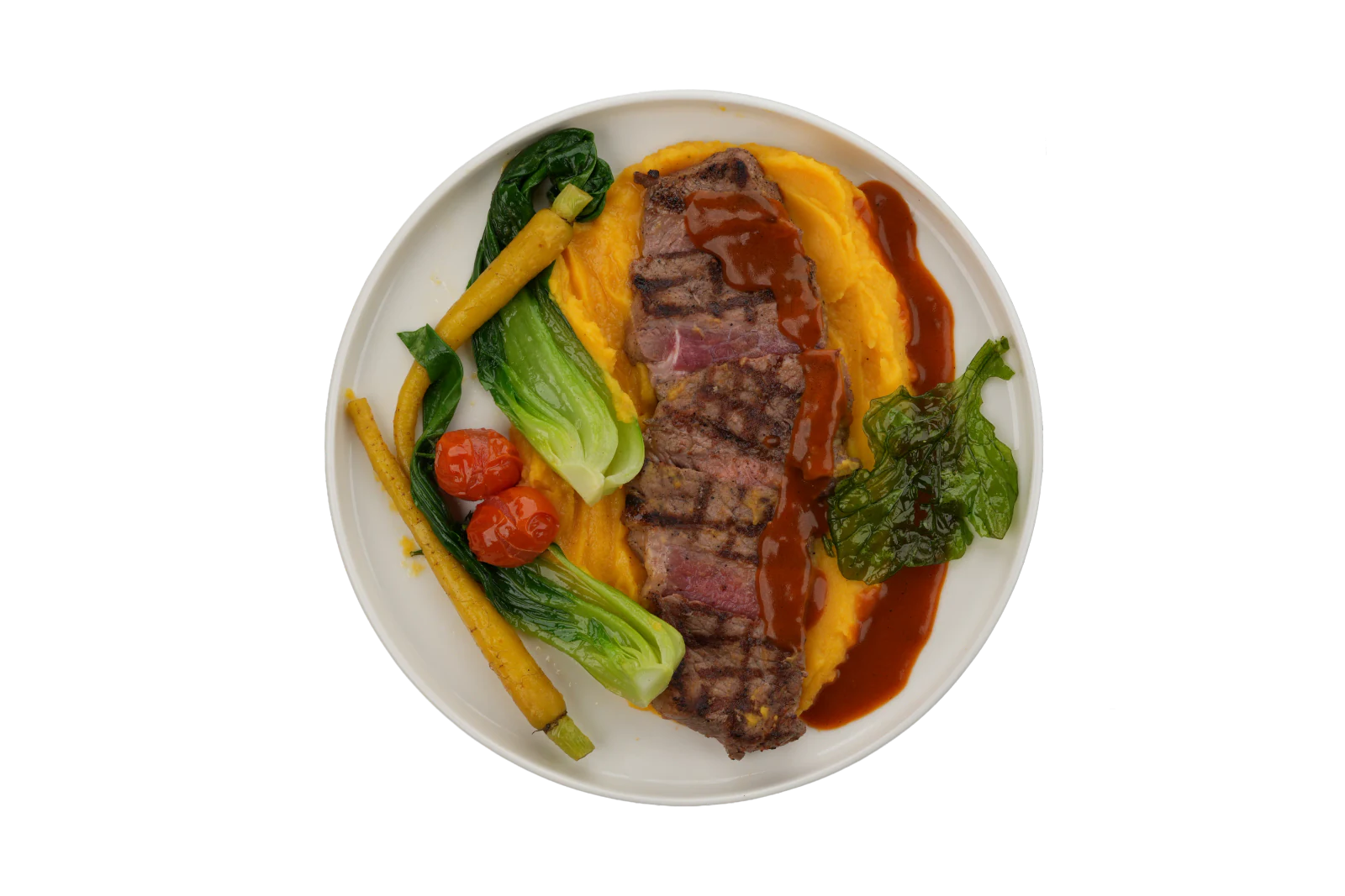 Steak ve sebze tabağı
