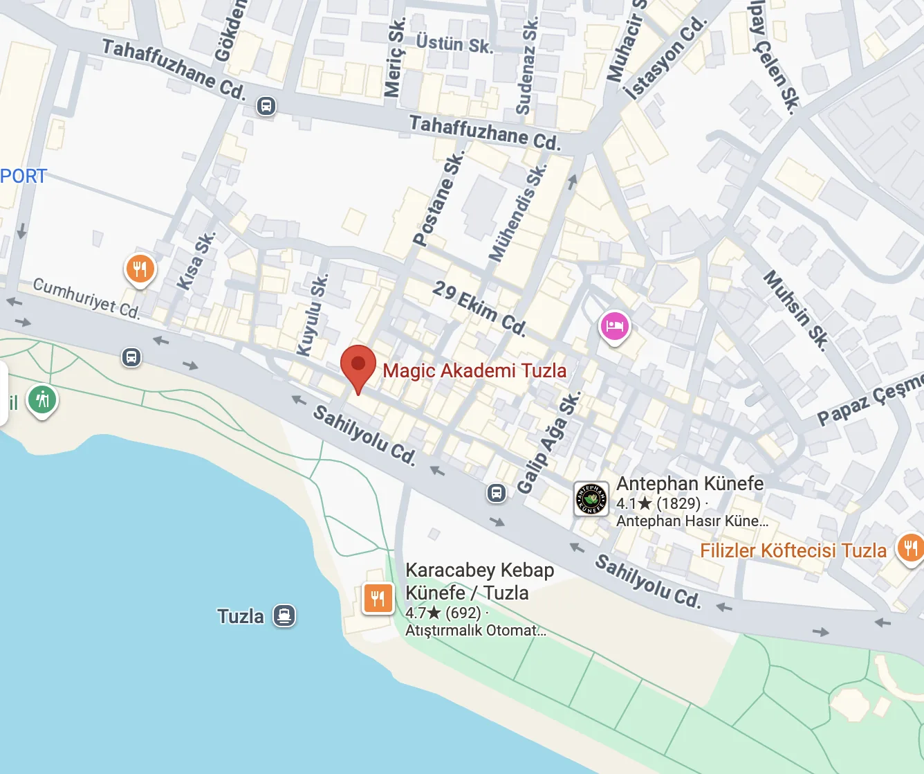Tuzla şubesi harita konumu